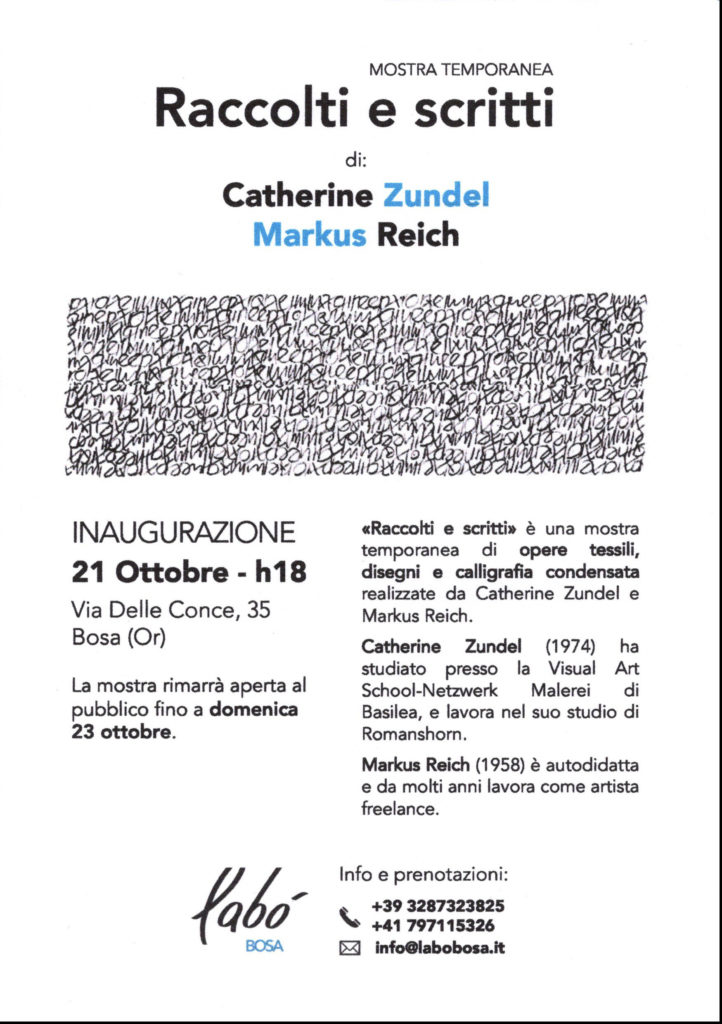 Ausstellung am Ende des Kunstaufenthaltes mit Catherine Zundel in Sardinien